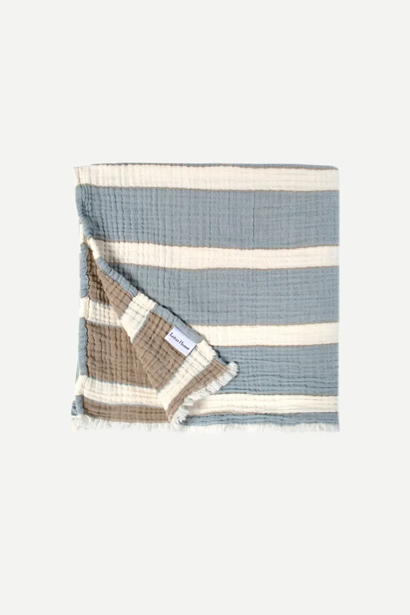Полотенце - Milana muslin lead blue-khaki 80X160 3