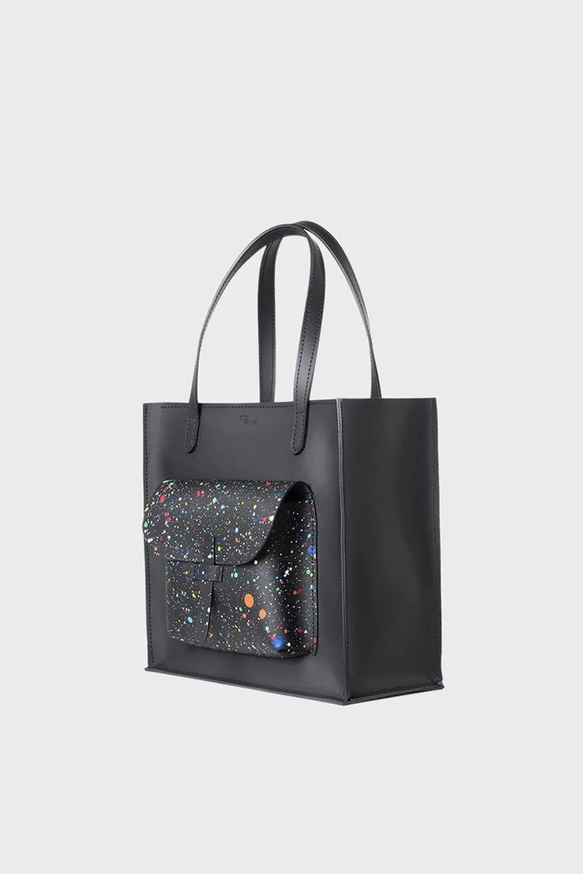 Женская черная сумка с узором Shopper S1 3
