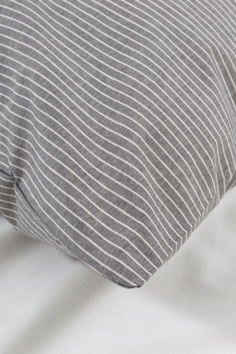 Постельное белье - Premium Percale Stripe антрацит семейный 5