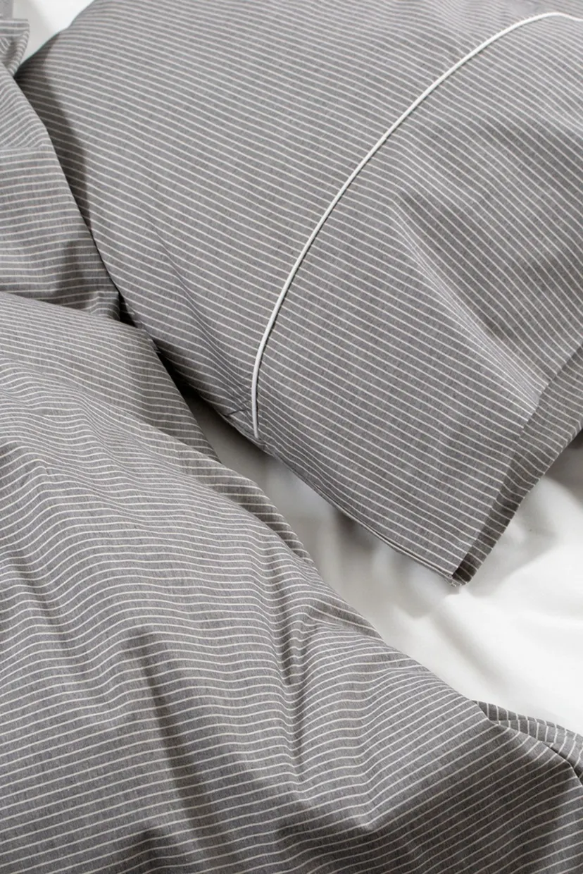 Постільна білизна - Premium Percale Stripe антрацит евро 3