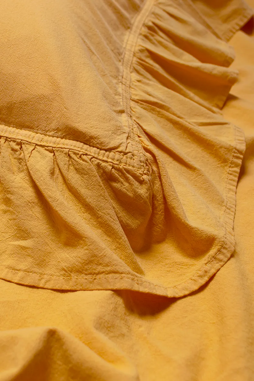 Постільна білизна Washed cotton - Kansas fly гірчичний євро 3