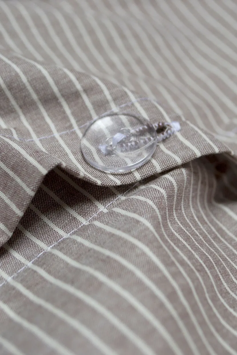 Постельное белье - Premium Percale Stripe коричневый семейный 7