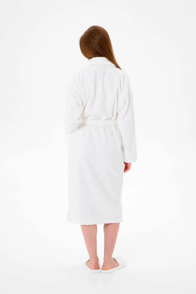 Белый махровый халат Basic Soft white (унисекс) 3