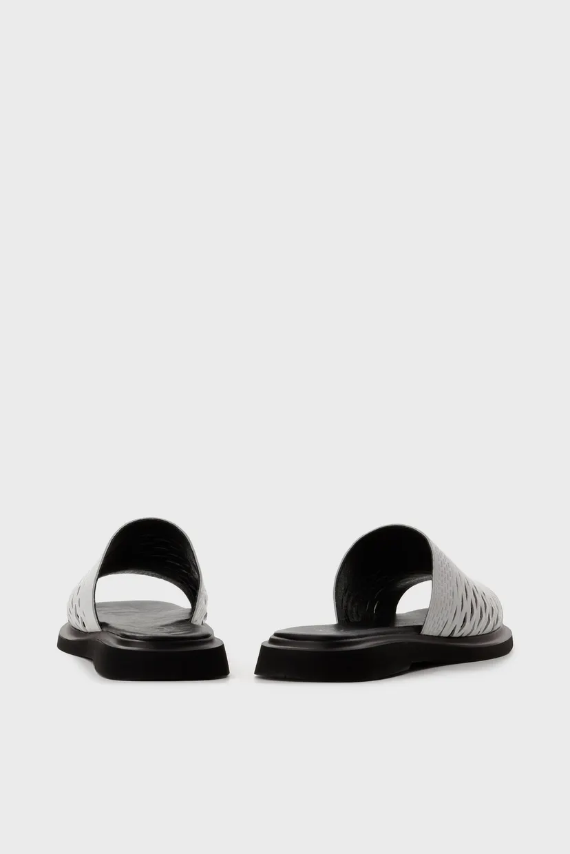 Жіночі білі шкіряні шльопанці 5