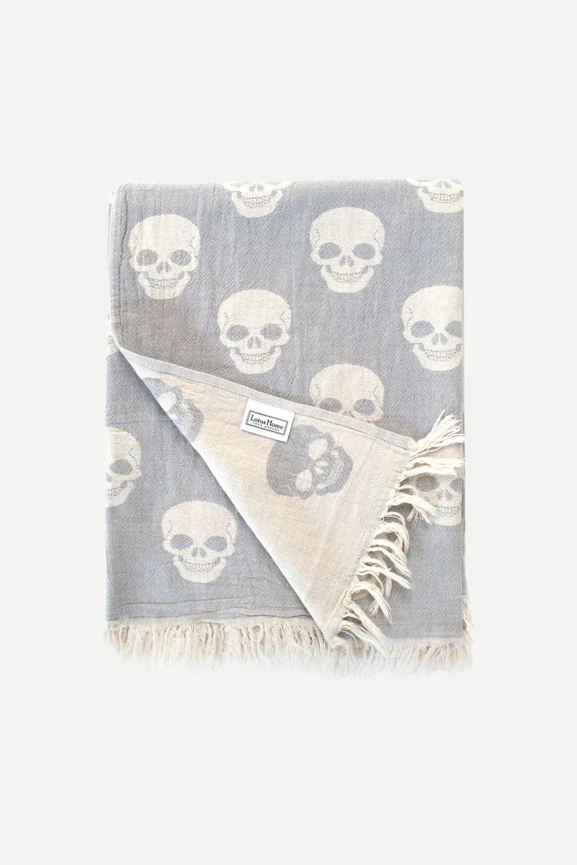 Полотенце Pestemal - Skull 90X160 grey серый 4