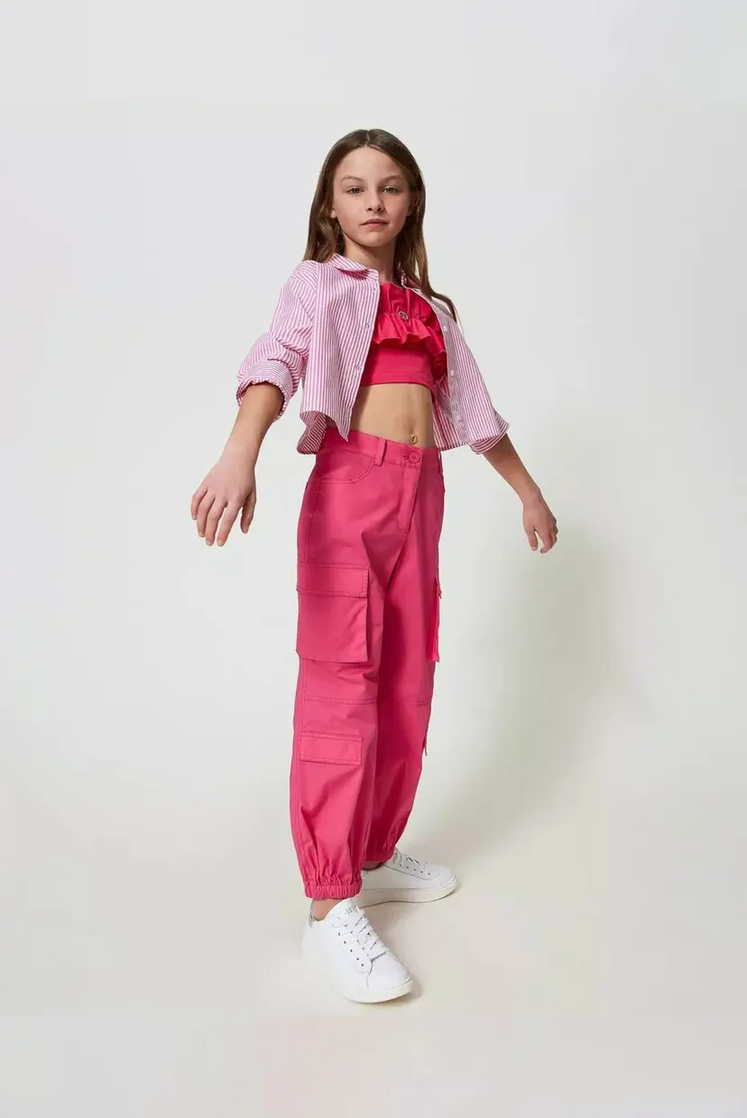 Дитячі рожеві брюки TWINSET Girl 5