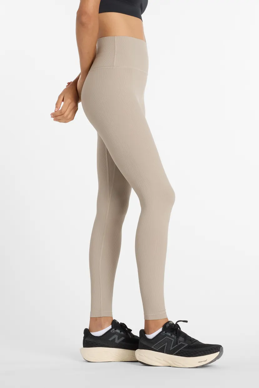 Женские бежевые тайтсы NB Ribbed High Rise 3