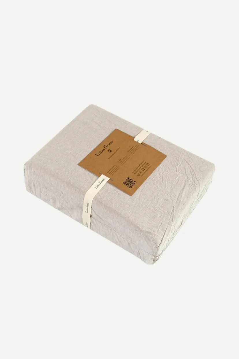 Постільна білизна Washed cotton - Solid kahve-bej сімейний 6