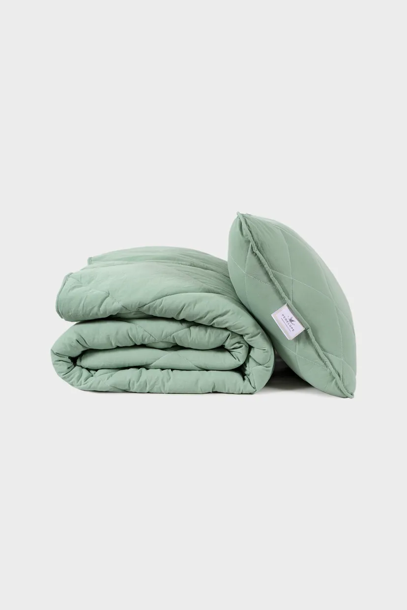 Набор одеяло с подушкой Penelope - Colors in Comfort green зеленый полуторный 9