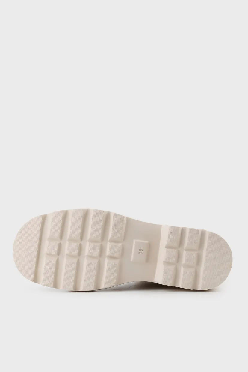 Женские белые кожаные ботинки 6