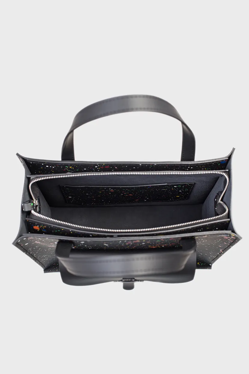 Женская черная сумка с узором Shopper S1 4