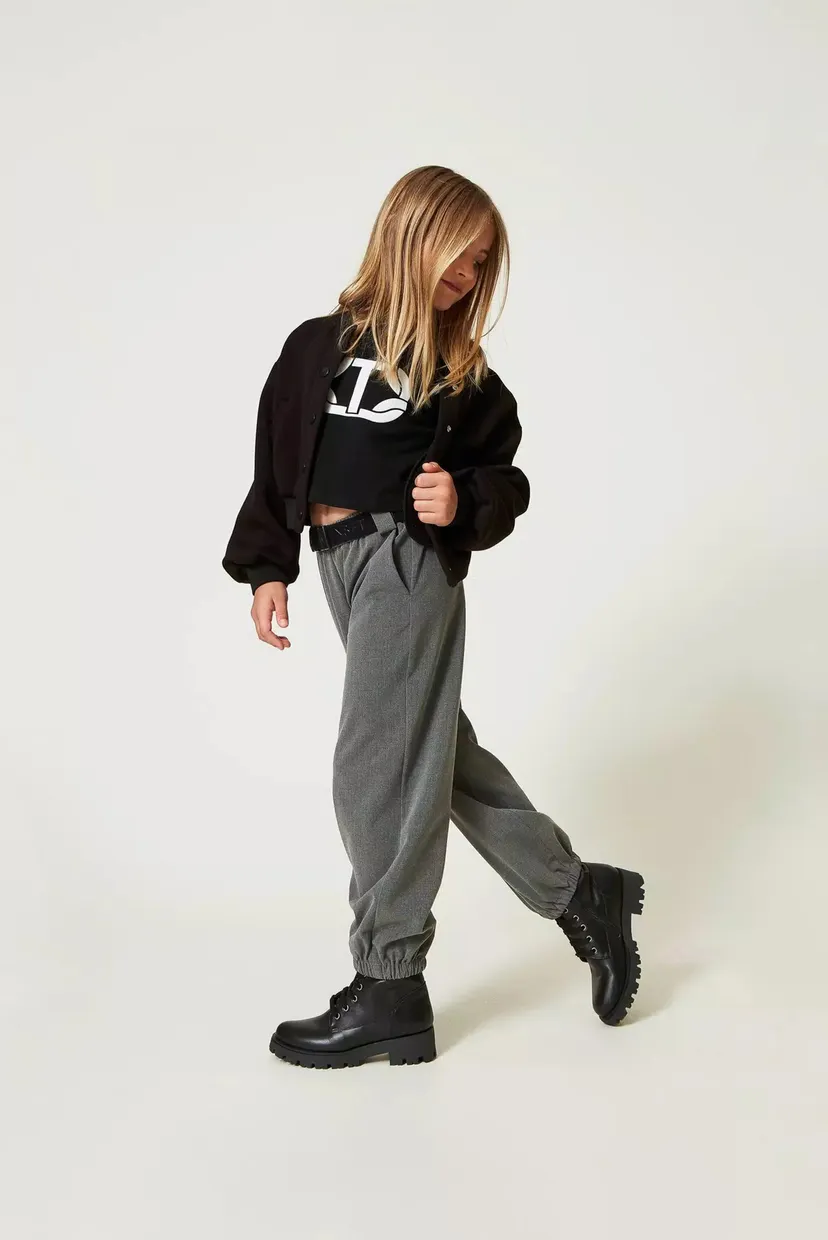 Дитячі сірі брюки TWINSET Girl 4
