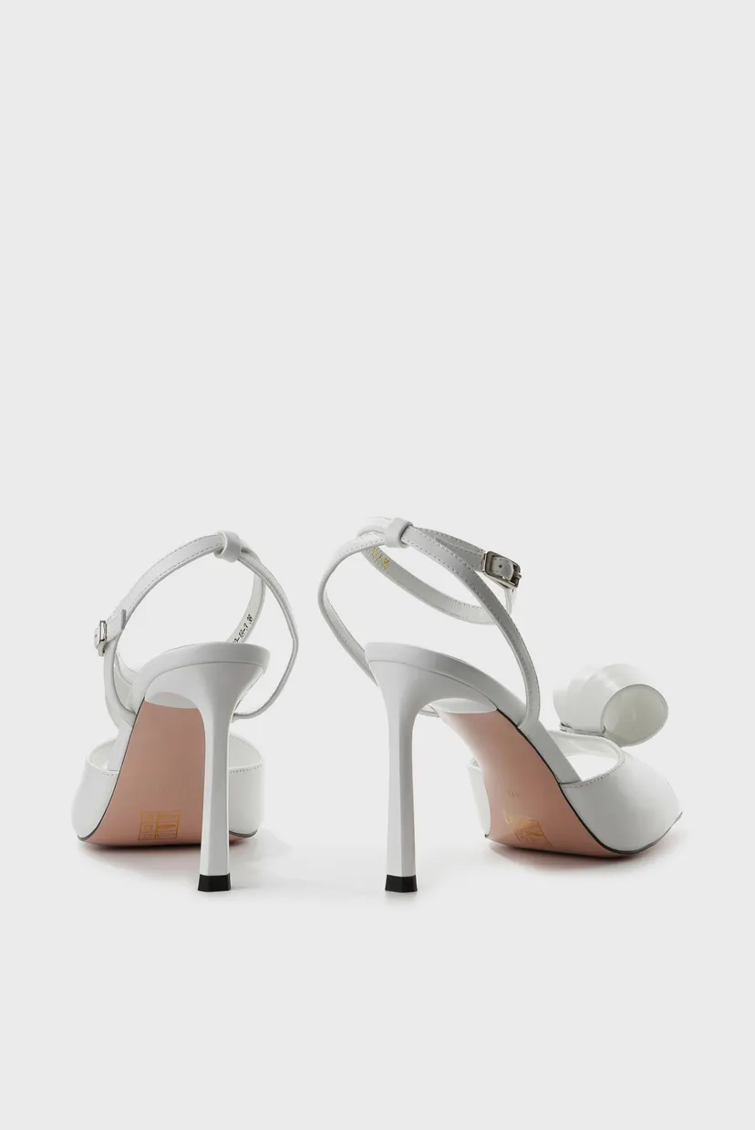 Жіночі білі шкіряні босоніжки 5