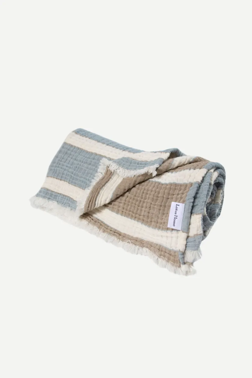 Рушник - Milana muslin lead blue-khaki 80X160 7