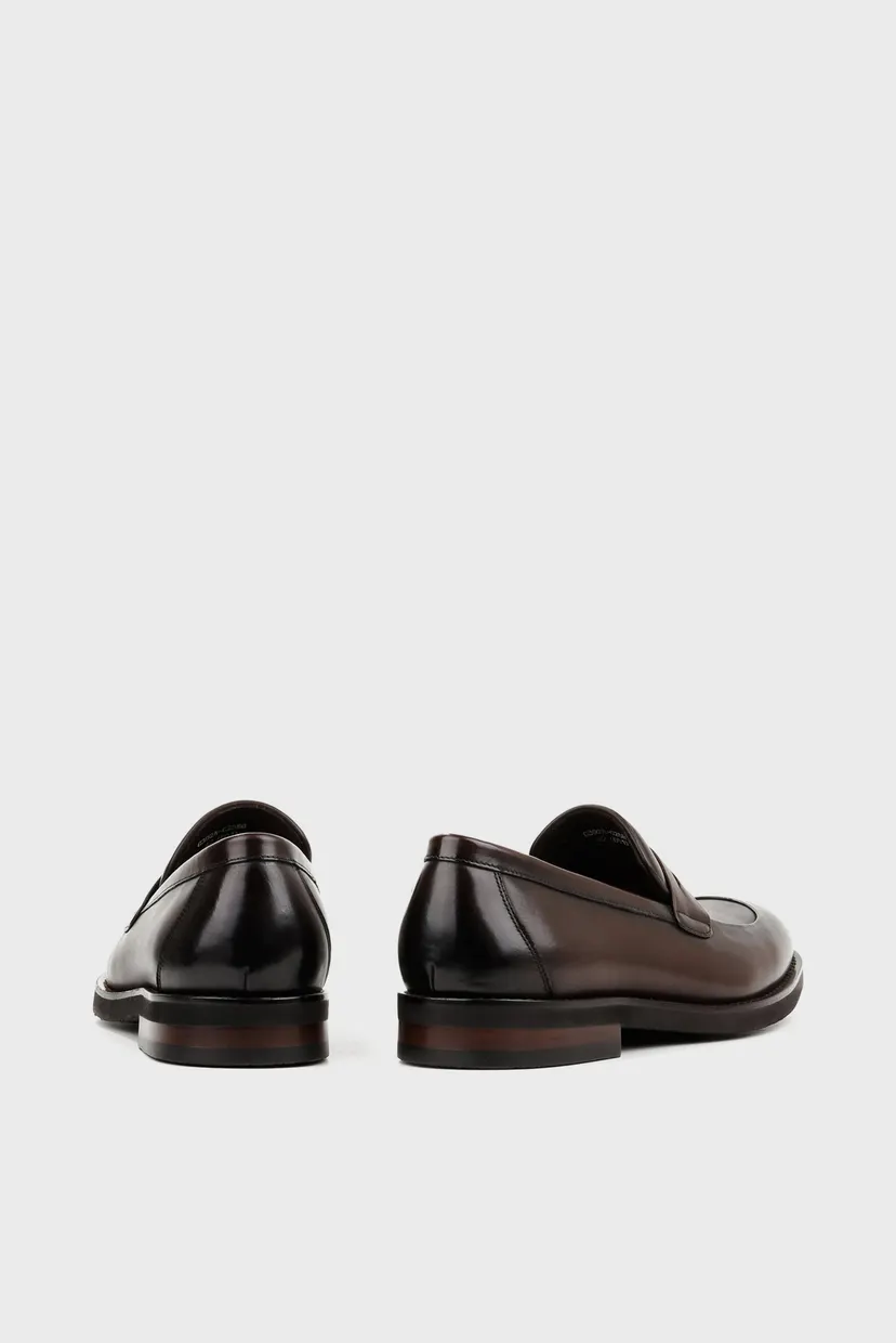 Мужские коричневые кожаные лоферы 5