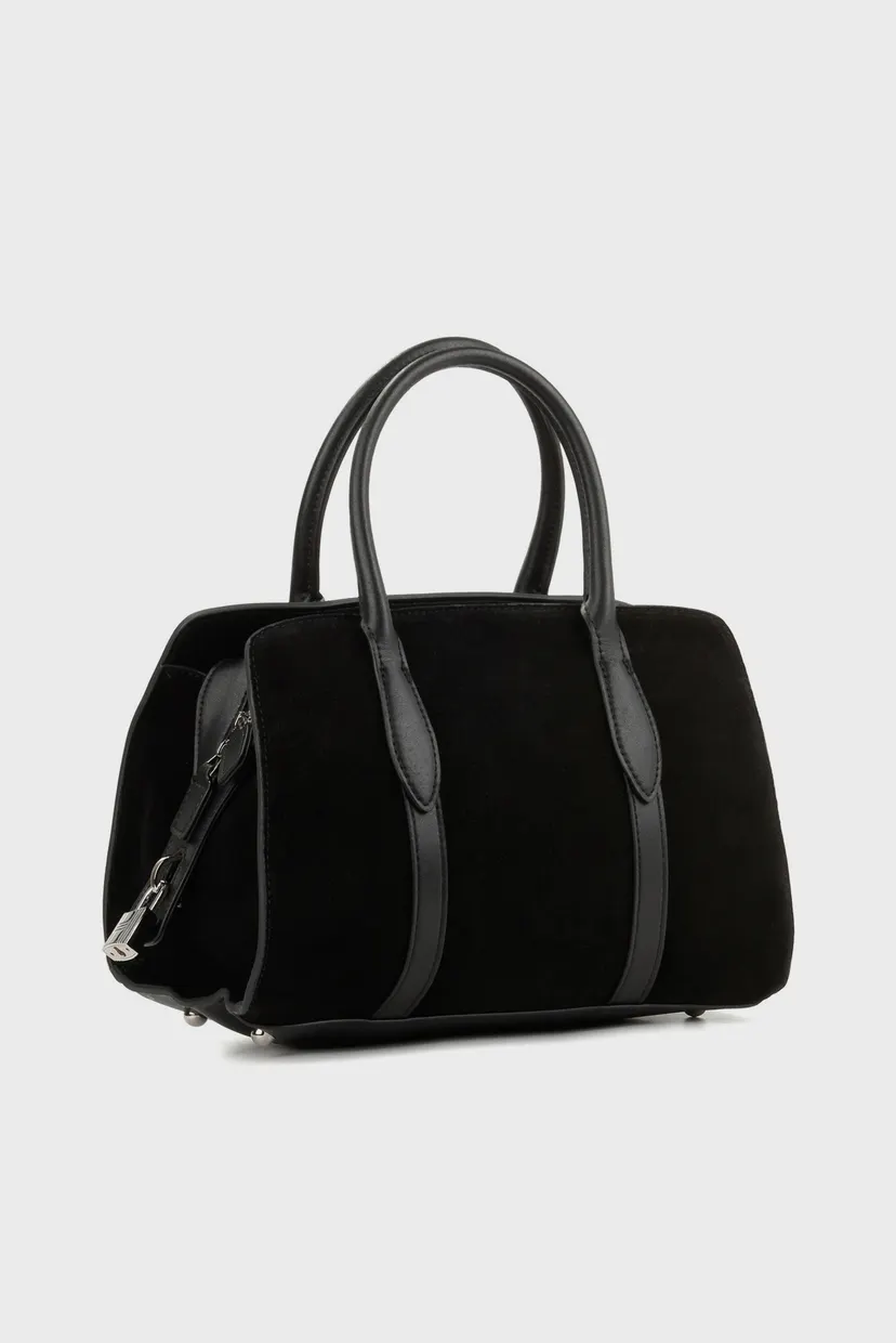 Женская черная замшевая сумка 4