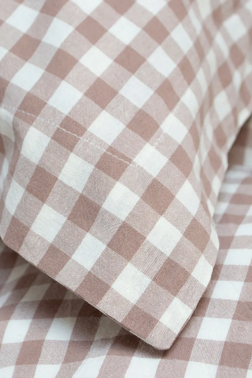 Постільна білизна - Checked Gingham кавовий сімейний 4