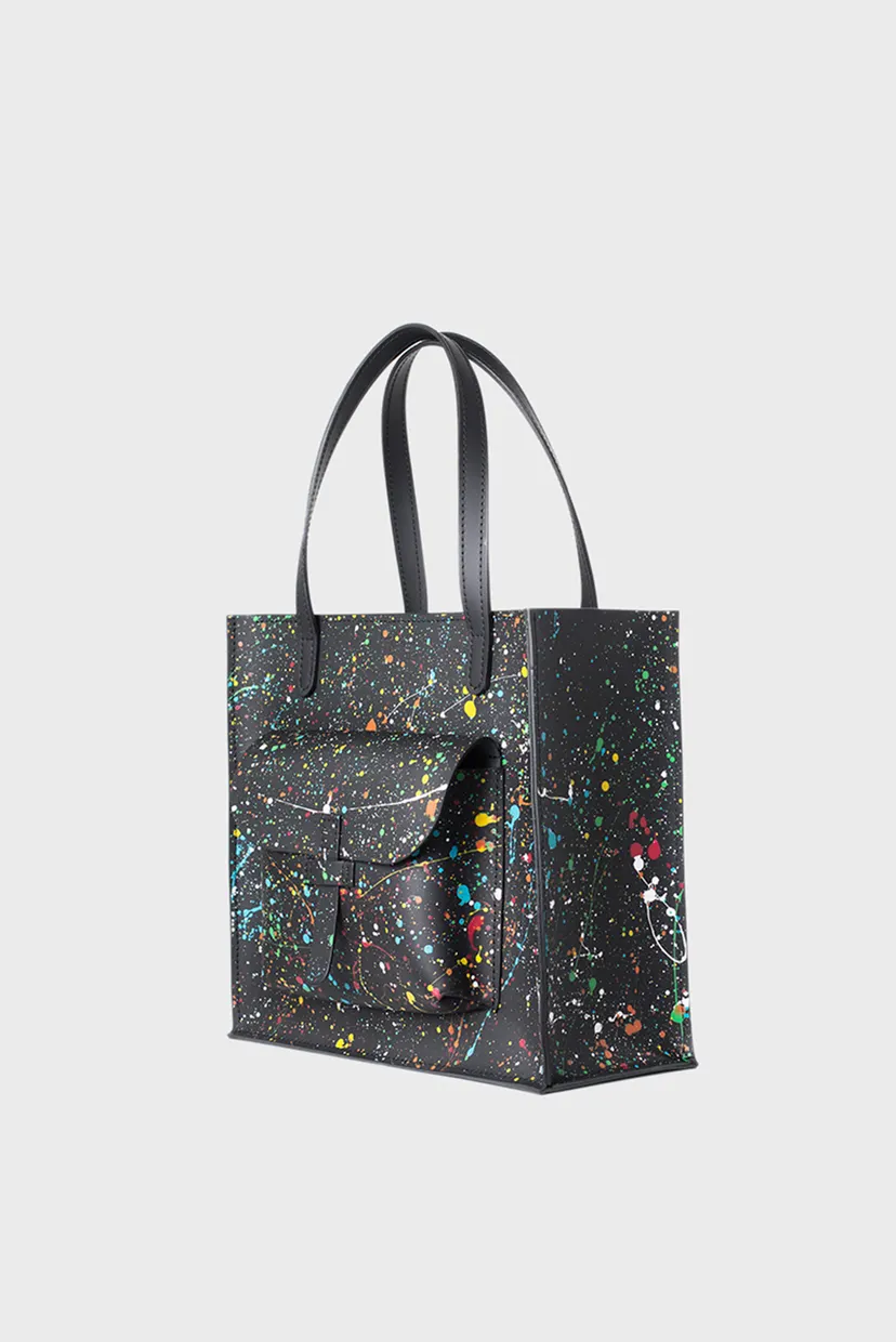 Женская черная сумка с узором Shopper S1 3