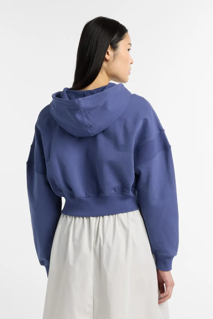 Женское синее худи Crop FT Full Zip 4