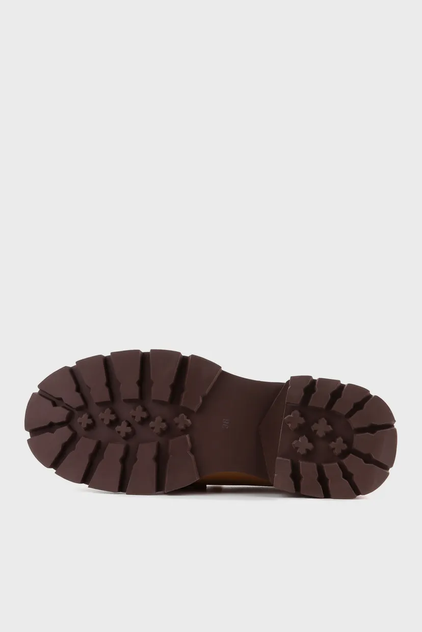 Жіночі бежеві шкіряні лофери 6