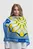 Жіноча шовкова хустина Ukrainian bumblebee blue, 80 х 80 см