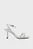 Жіночі срібні шкіряні босоніжки