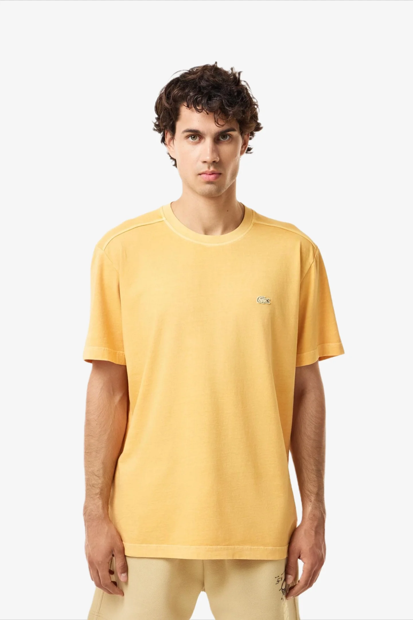 Мужская желтая футболка Lacoste TH0426IVX — MD-Fashion