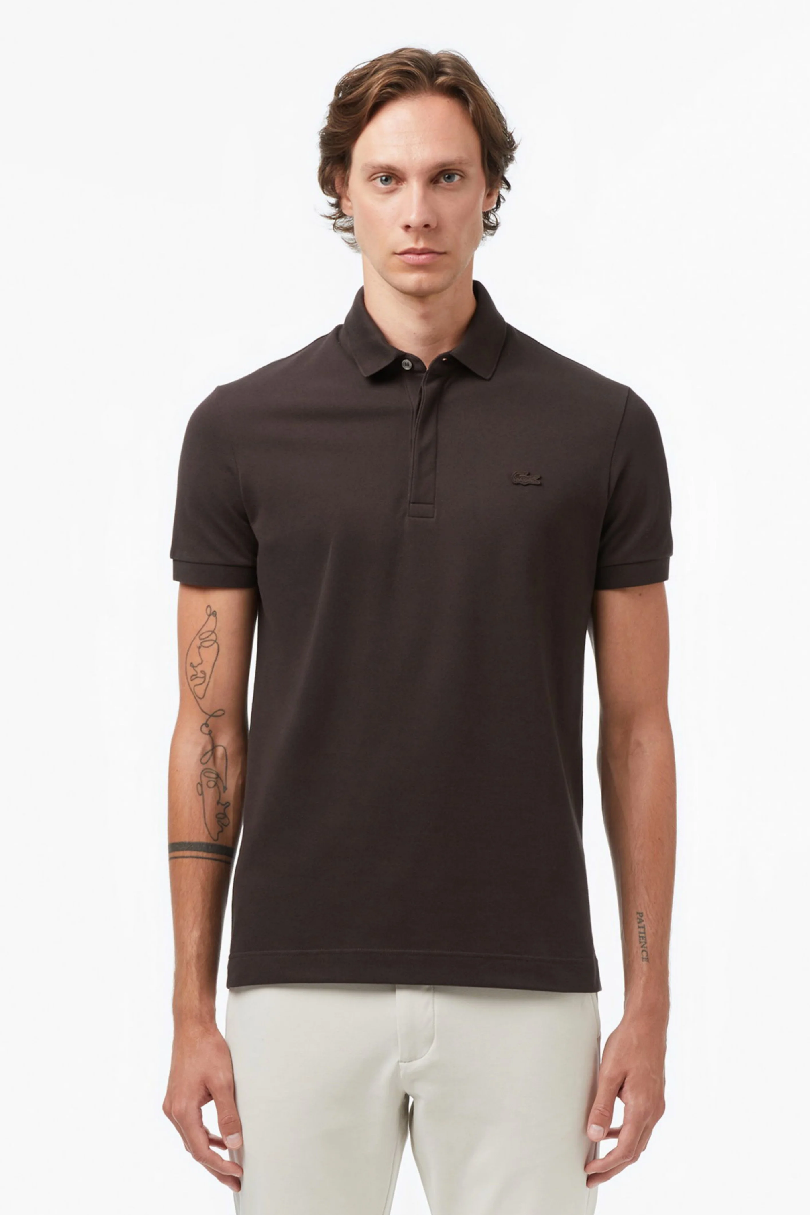 Чоловіче коричневе поло Lacoste PH5522SKB — MD-Fashion