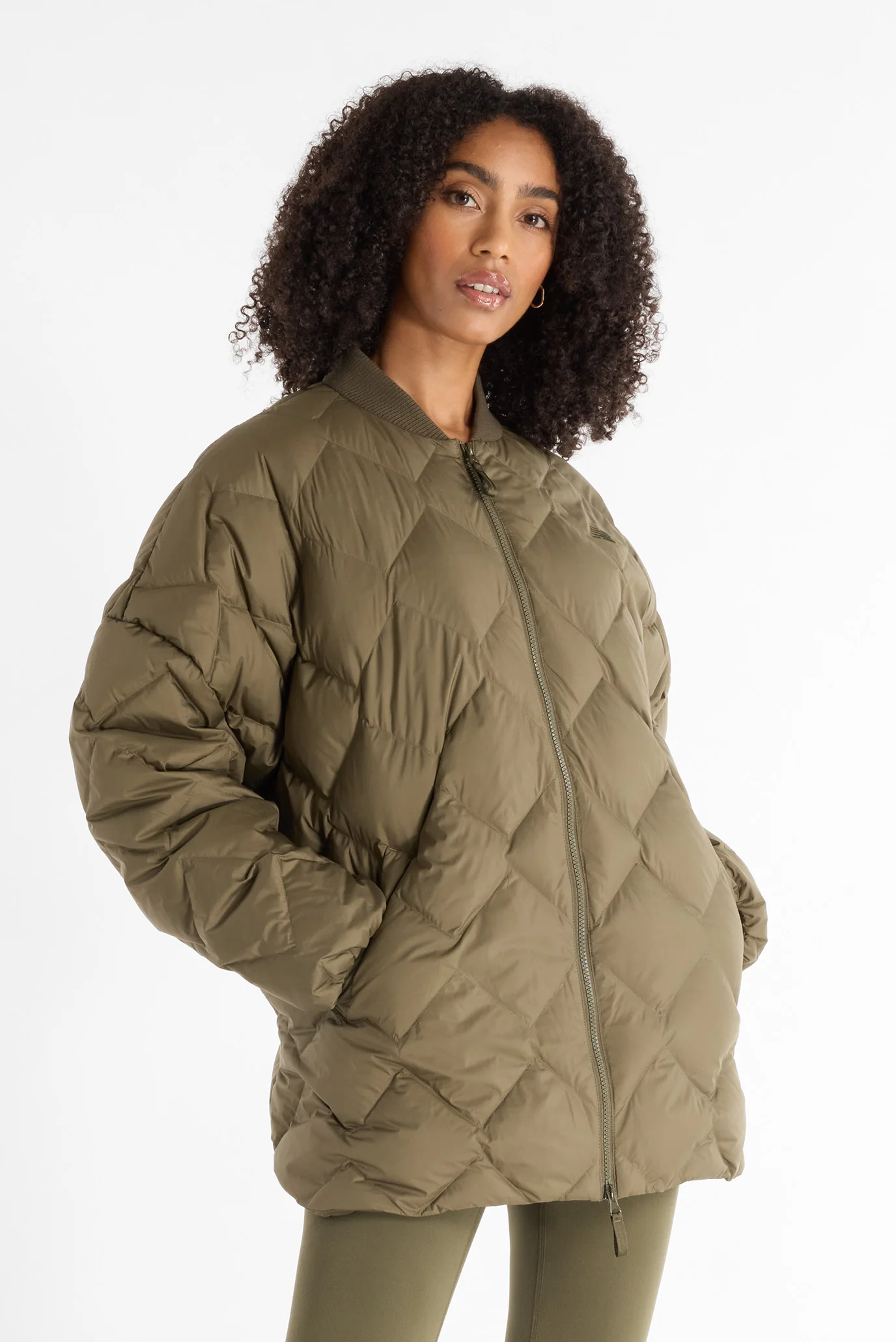 Женская зеленая куртка Pinnacle Bomber New Balance WJ43503DMO — MD