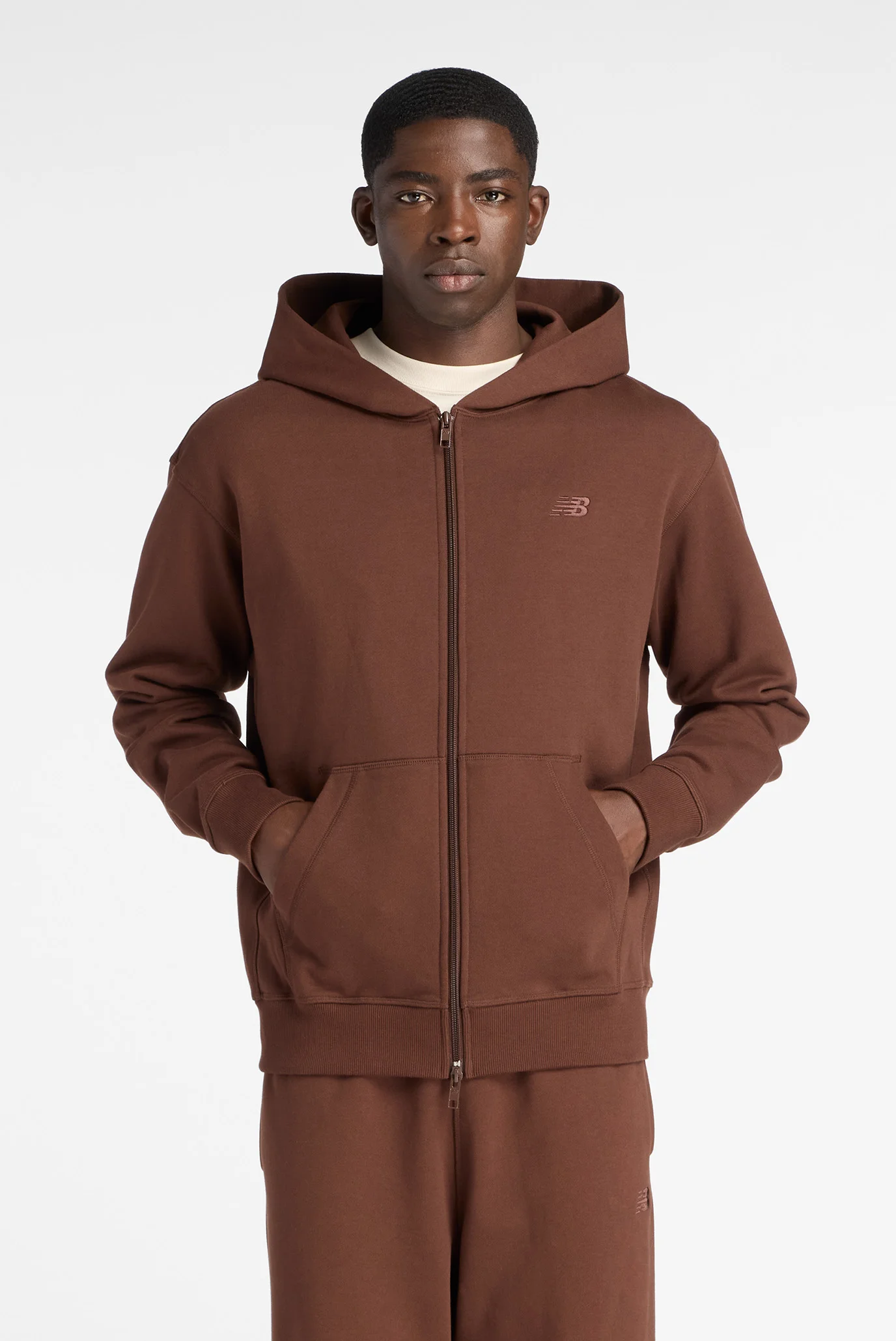 Мужское коричневое худи Athletics French Terry Full Zip New