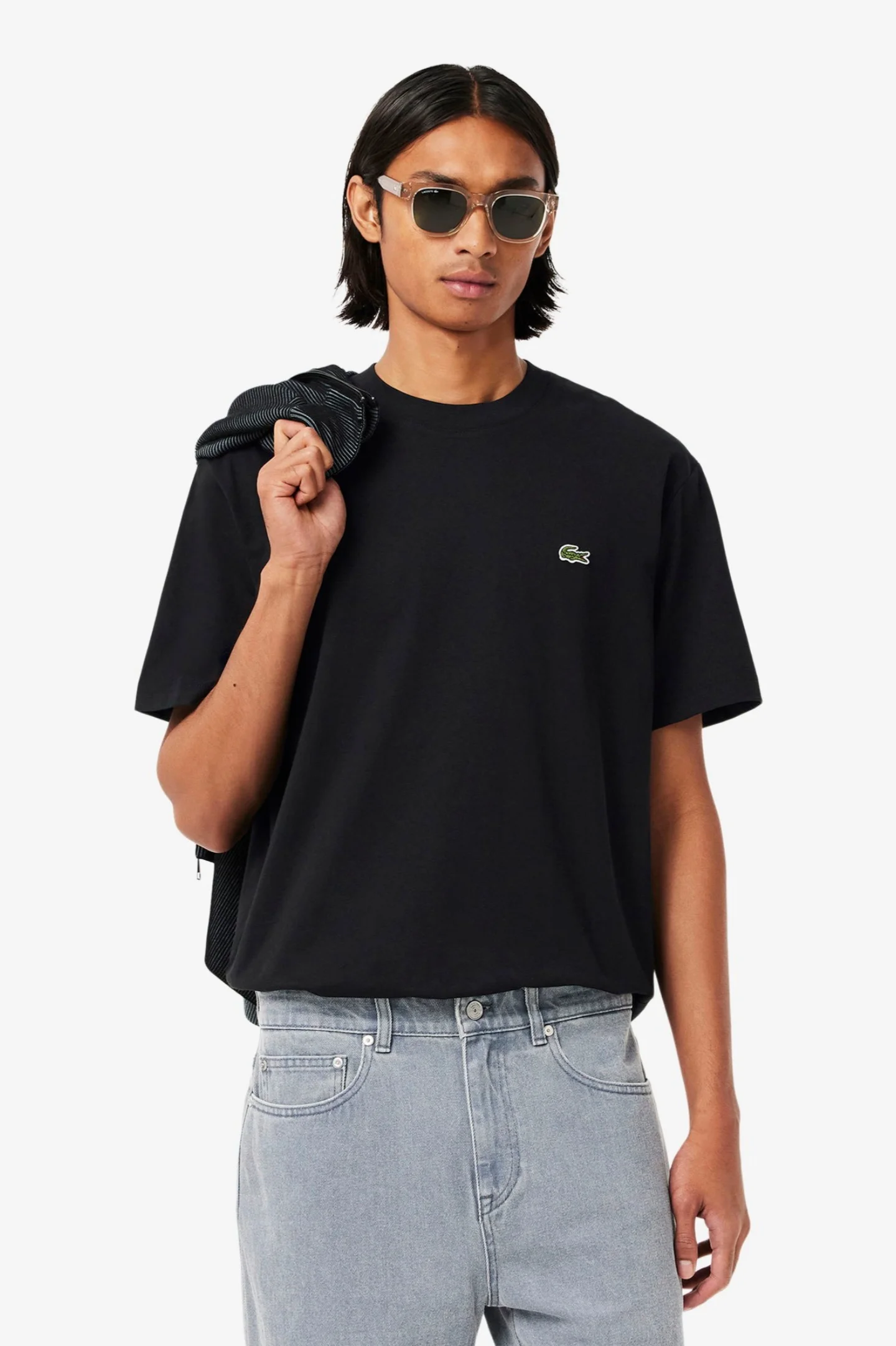 Мужская чёрная футболка Classic fit Lacoste TH7318031 — MD-Fashion