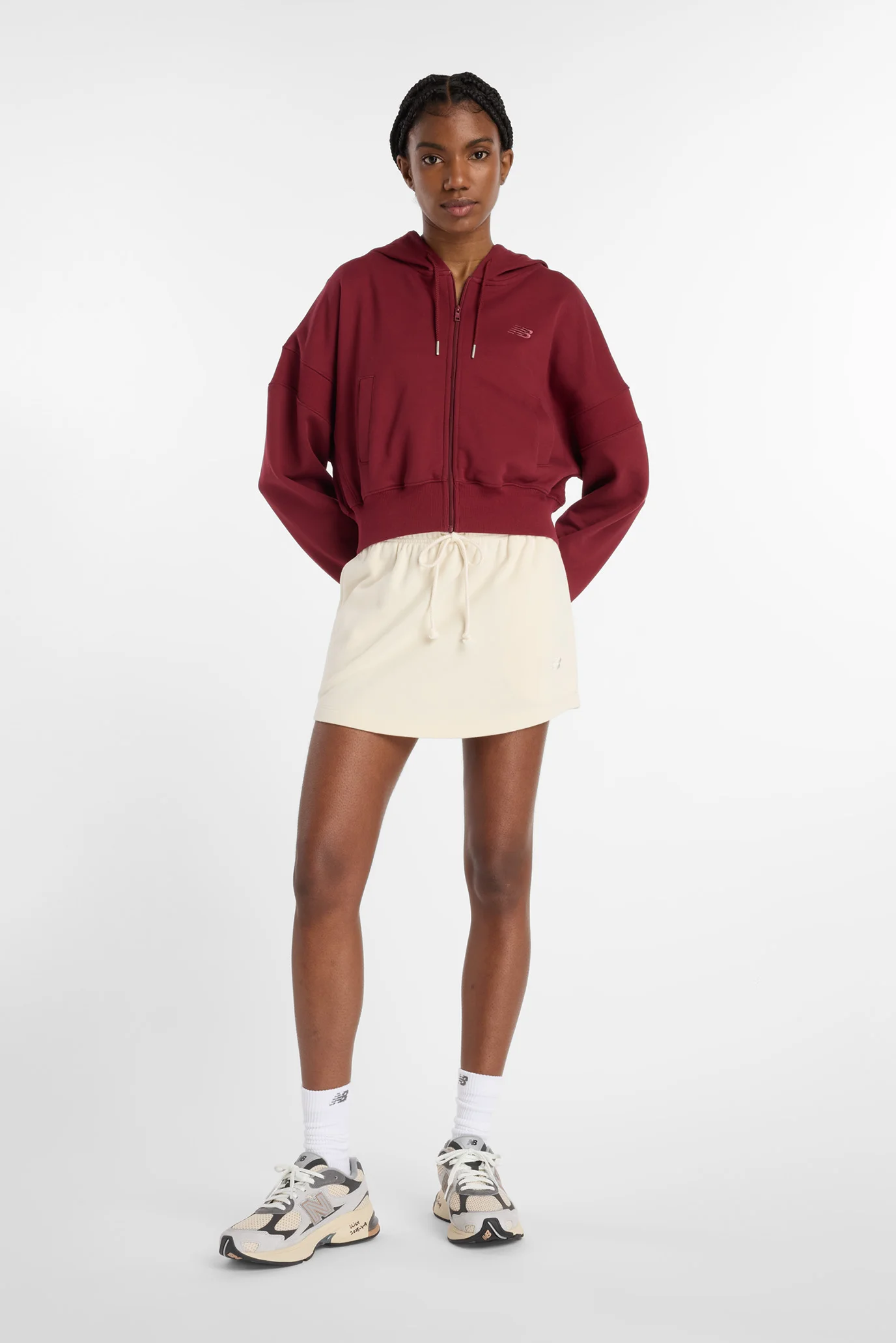 Жіноче бордове худі French Terry Full Zip New Balance WJ51506MHB