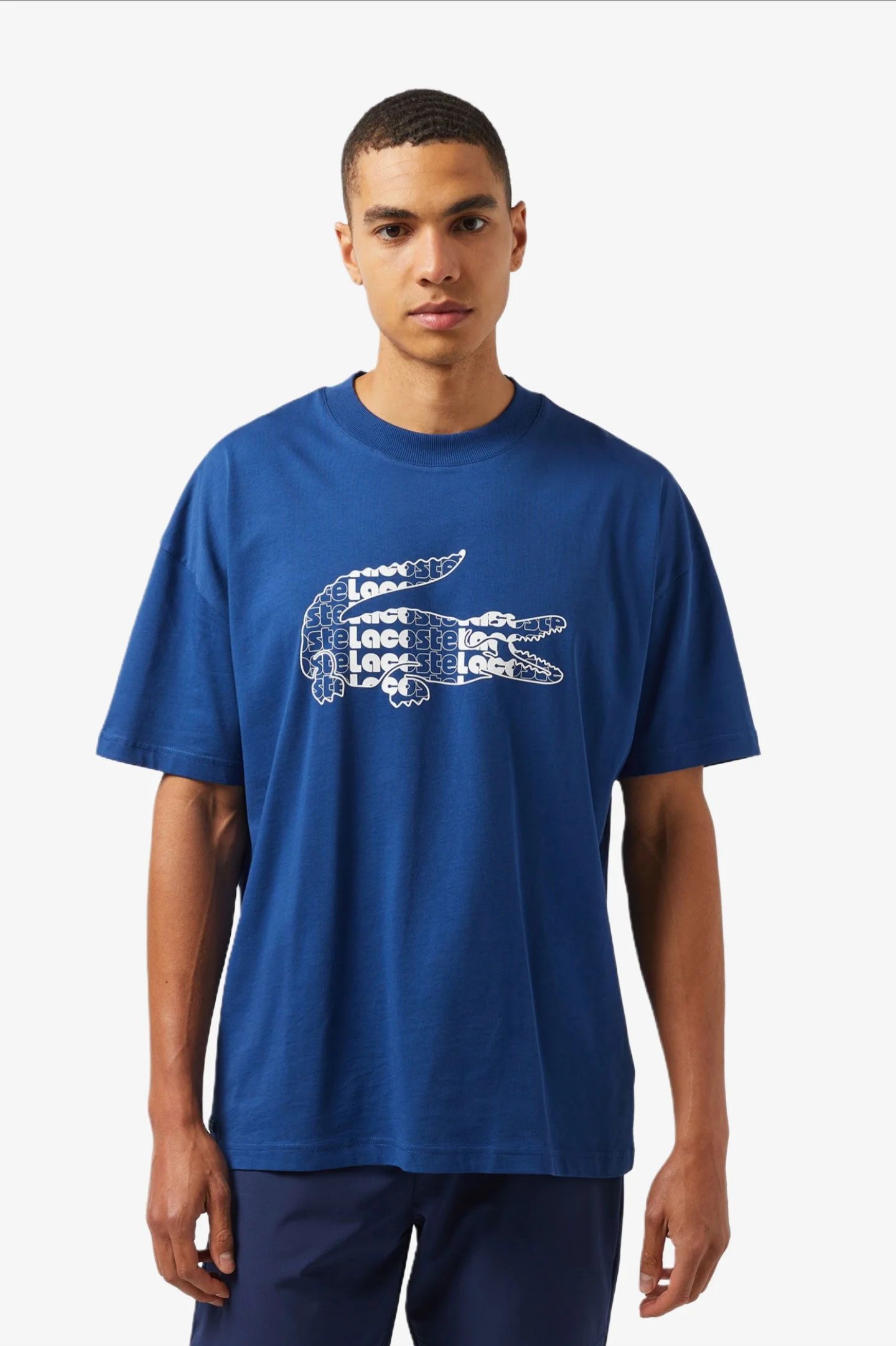 Мужская синяя футболка Lacoste TH0415HBM — MD-Fashion