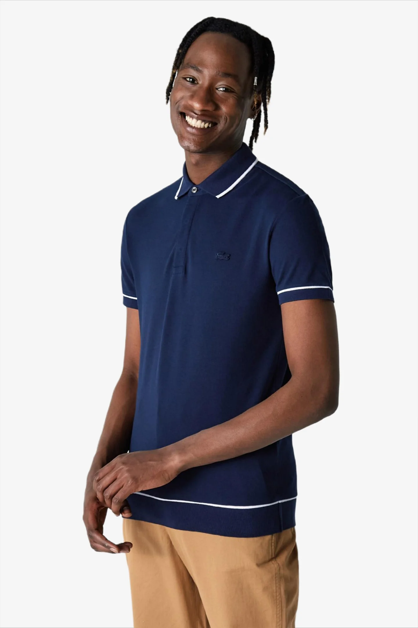 Мужское голубое поло Lacoste PH4275525 — MD-Fashion