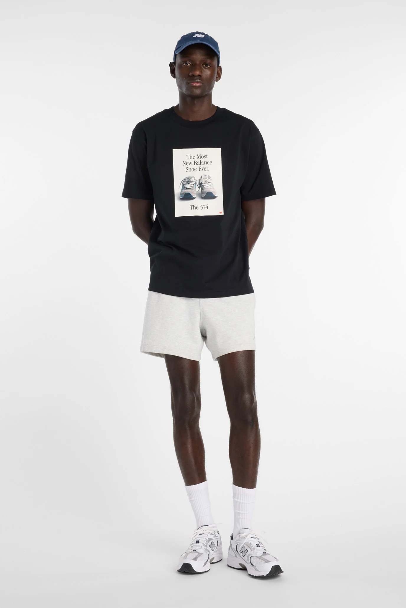 Чоловіча чорна футболка 574 Ad New Balance MT61B0WFBK — MD-Fashion